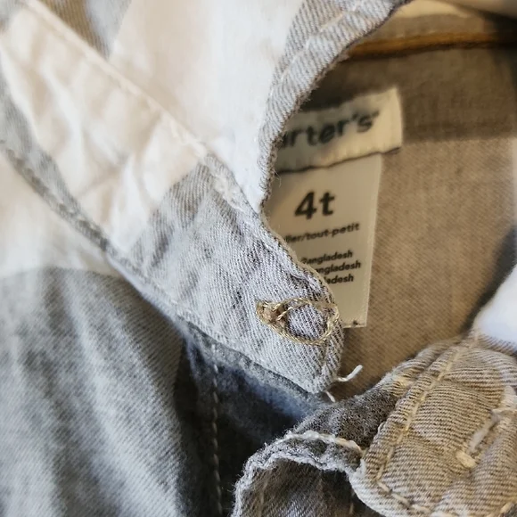 Carter's Black and White Checkered Kids Shirt - Picture 10 of 12